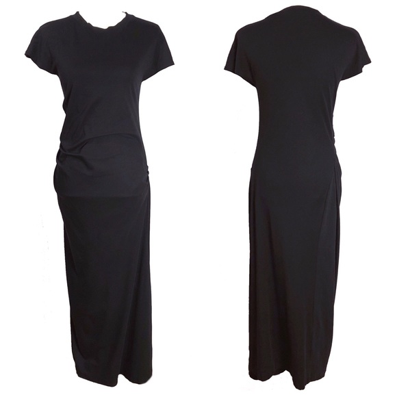 Brunello Cucinelli Dresses & Skirts - Brunello Cucinelli Black Cotton Ruched Maxi Dress